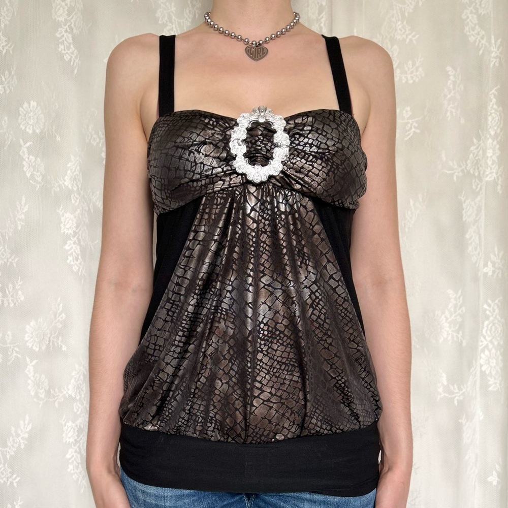 Y2K 2000s Black & Grey Tank Top